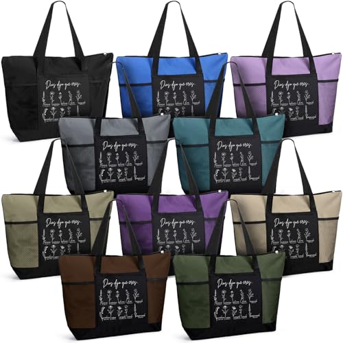 Paterr 10 Pcs Christian Gift Bags with Zipper Bible Study, Neutral Black