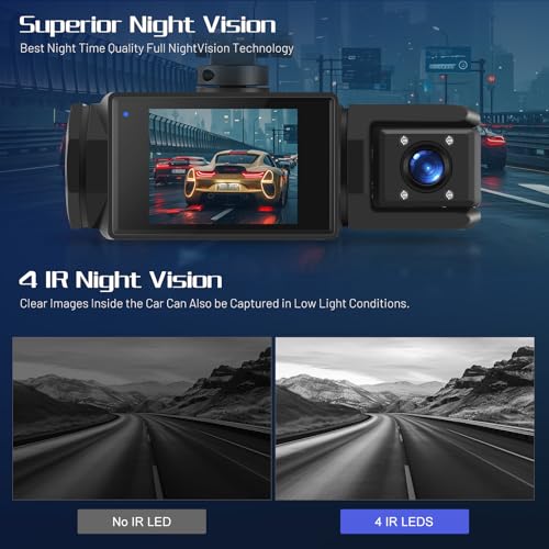 Dash cam de 3 canales con WiFi para grabar todo el trayecto en Full HD con visión nocturna 2