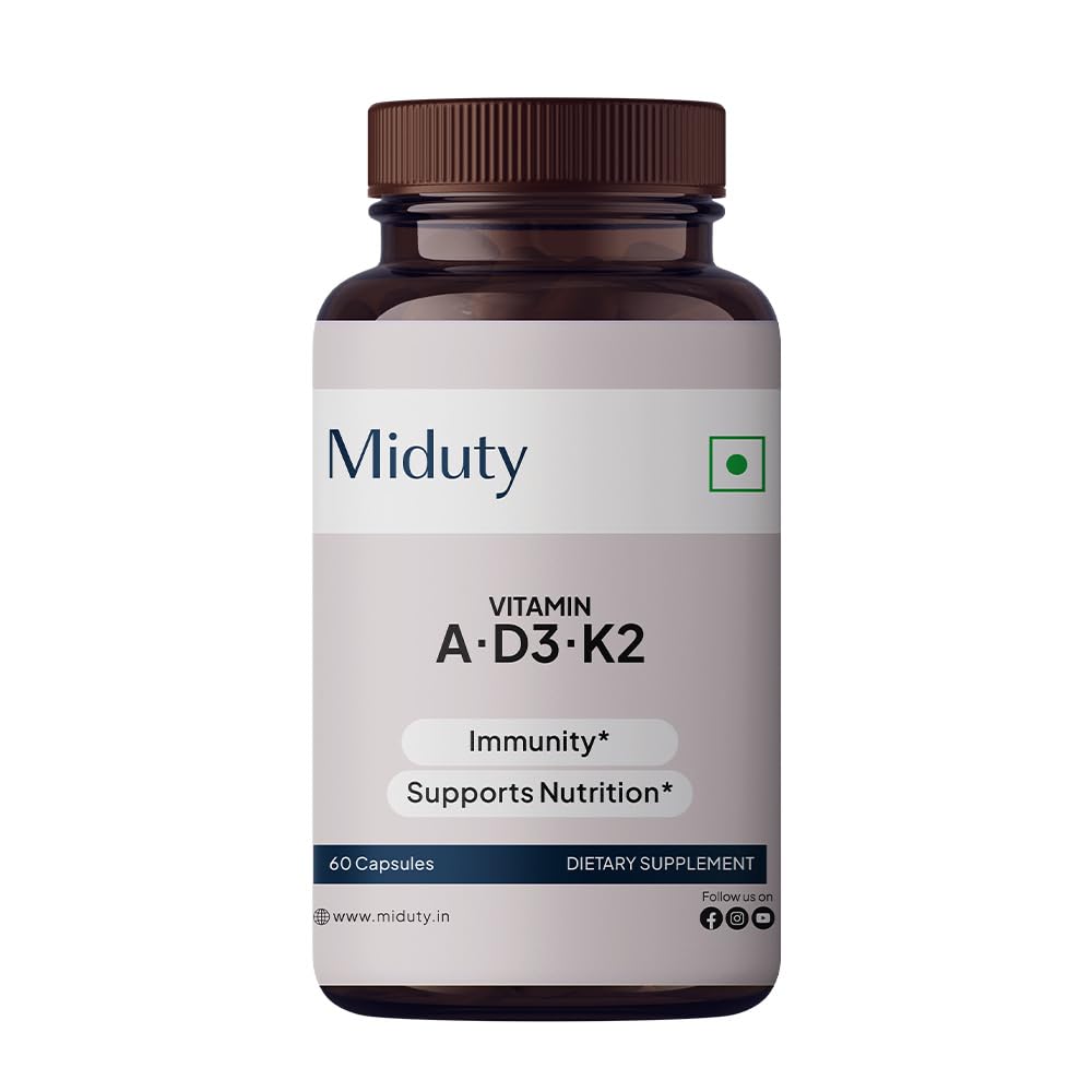 Vitamin ADK Multivitamin Contains Vitamin A - D3 - K2 Vitamin ADK Supplement for Men and Women - 60 Capsules