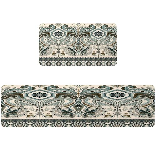 Tapis de cuisine lot de 2 lavable et absorbant style rétro vintage