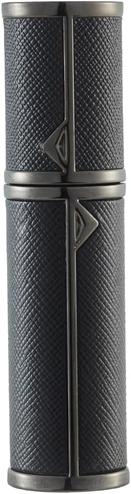 AsaNana Atomizer Perfume Refill Container, 0.2 fl oz (5 ml), Portable, Compact, Portable, One Touch Refill, Bottom Filler, Leak Proof, Perfume Spray, Push Type, Black