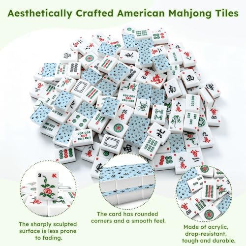 Juego de Mahjong Americano set de 166 piezas acrílicas miniatura 6