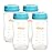 Matyz 4-PACK Wide Mouth Breast Milk Storage Containers With Lids (Blue, 8oz Each) - Freezer Safe Breastmilk Storage Bottles - Breast Pump Accessories For Medela Spectra Avent Breast Pumps