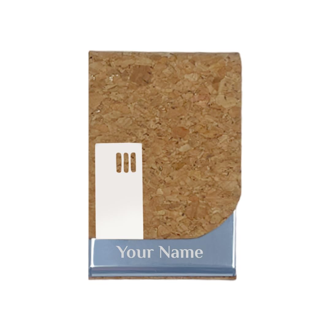 Giftana Personalized Card Holder Name Engraved, PU Leather Steel Professional Business Card/Debit Credit Card Holders Men, Women Day Gift, Corporate Gift for Employees (1.5 x 9.5 x 6.5 cm -Cork) (B0D2QYKHC7) Amazon Price History, Amazon Price Tracker