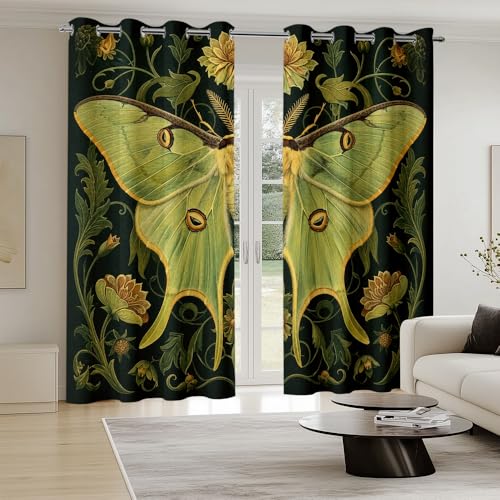 Rideaux occultants rétro botanique Luna en tissu lourd isolant - 4