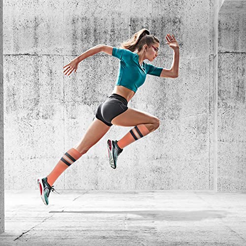 Image of fenglaoda 8 Pairs Compression Socks for Men & Women 20-30 mmHg Knee High Nurse Pregnant Running Medical and Travel Athletic