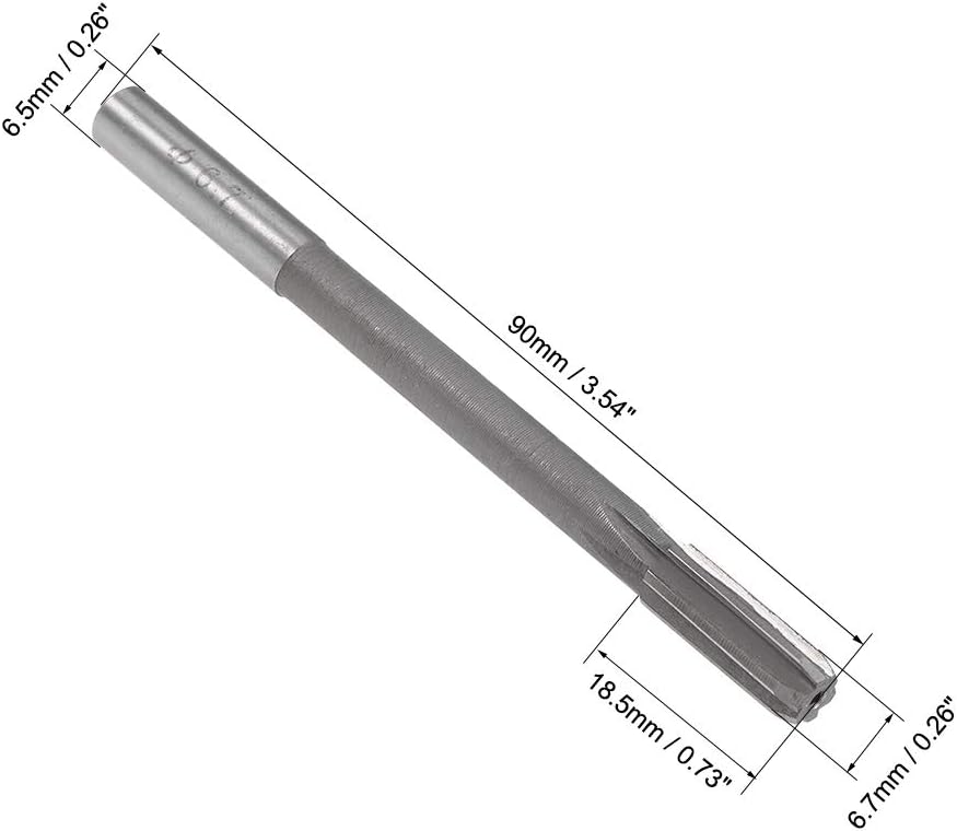 sourcing map 6.7mm Chucking Reamer, HSS Cobalt M35 Lathe Machine Reamer D4 6 Straight Flutes - Image 4