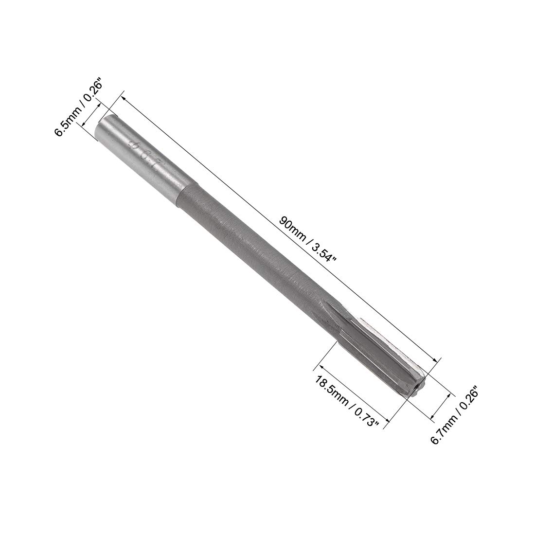 Sourcing Map 4.1mm Fraise Alésoir HSS Cobalt M35 Tour Machine Alésoir D4 6 Droit Cannelures Rond Tige Fraisage Outil Coupe Pour Inoxidable Acier Alliage Cuivre Métal