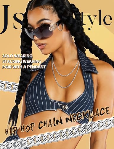 Image of Jstyle 3.5mm Stainless Steel Cuban Link Chain Necklace for Men Women