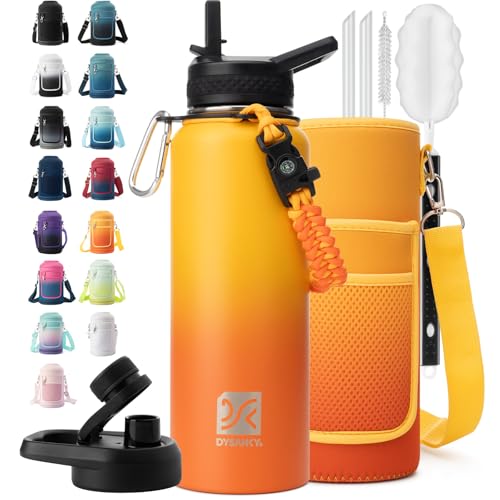40 oz Insulated Water Bottle | Thickened Stainless Steel Vacuum Metal | Portable Sports Water Jug for Gym and Hiking with Straw, Carrier Bag, Handle Strap | BPA-Free 40 oz