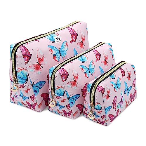 Image of NFI essentials Makeup Pouch Set of 3 Piece, Stylish Pouches for Makeup Accessories, Travel Pouch for Women, Cosmetic Pouch, Vanity Case, Jewellery Pouch, Toiletry Make up Bag