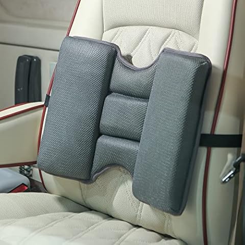 CHVOMNASE Lumbar Support Pillow for Car, Ergonomic Design with 5 Sections Ideal for Long Driving, Breathable 3D Mesh Cover and Elastic Strap Cover