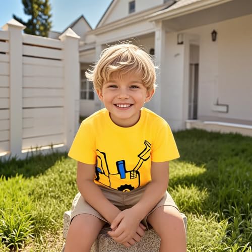 Image of DEEKEY Toddler Boys Shirts Short-Sleeve Little Kids t Shirts Boys' Tops, Tees & Shirts Graphic TEE Age for 2-7 Years 4-Pack