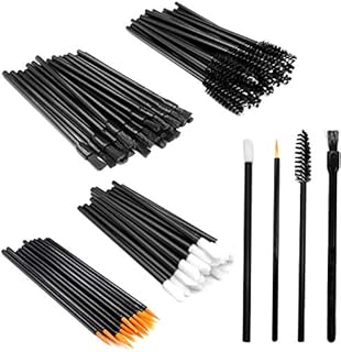 ACKLLR 100 Pieces Makeup Applicators Kit, Mascara Wands + Lipstick Applicators + Eyeliner Brushes, 4 Styles Makeup Brushes Tools Kit