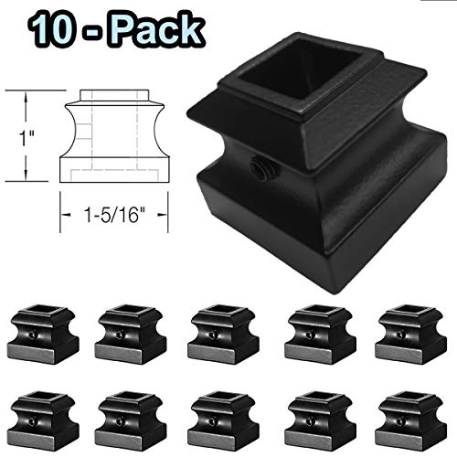 1/2" Iron Baluster Shoes (10-Pack) with Set Screw Stair Parts for 1/2" Square