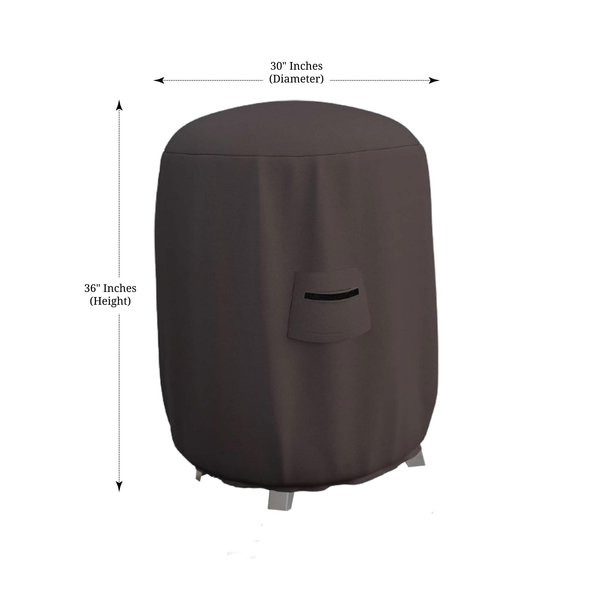 Covers & All Okrągły pokrowiec na wędzarnię - 100% wodoodporny zewnętrzny kopuła wędzarnicza/grill grill pokrowiec na grilla z kieszenią powietrzną i elastyczny do wygodnego dopasowania (76 cm (śr.) x 91 cm (wysokość), kawa)