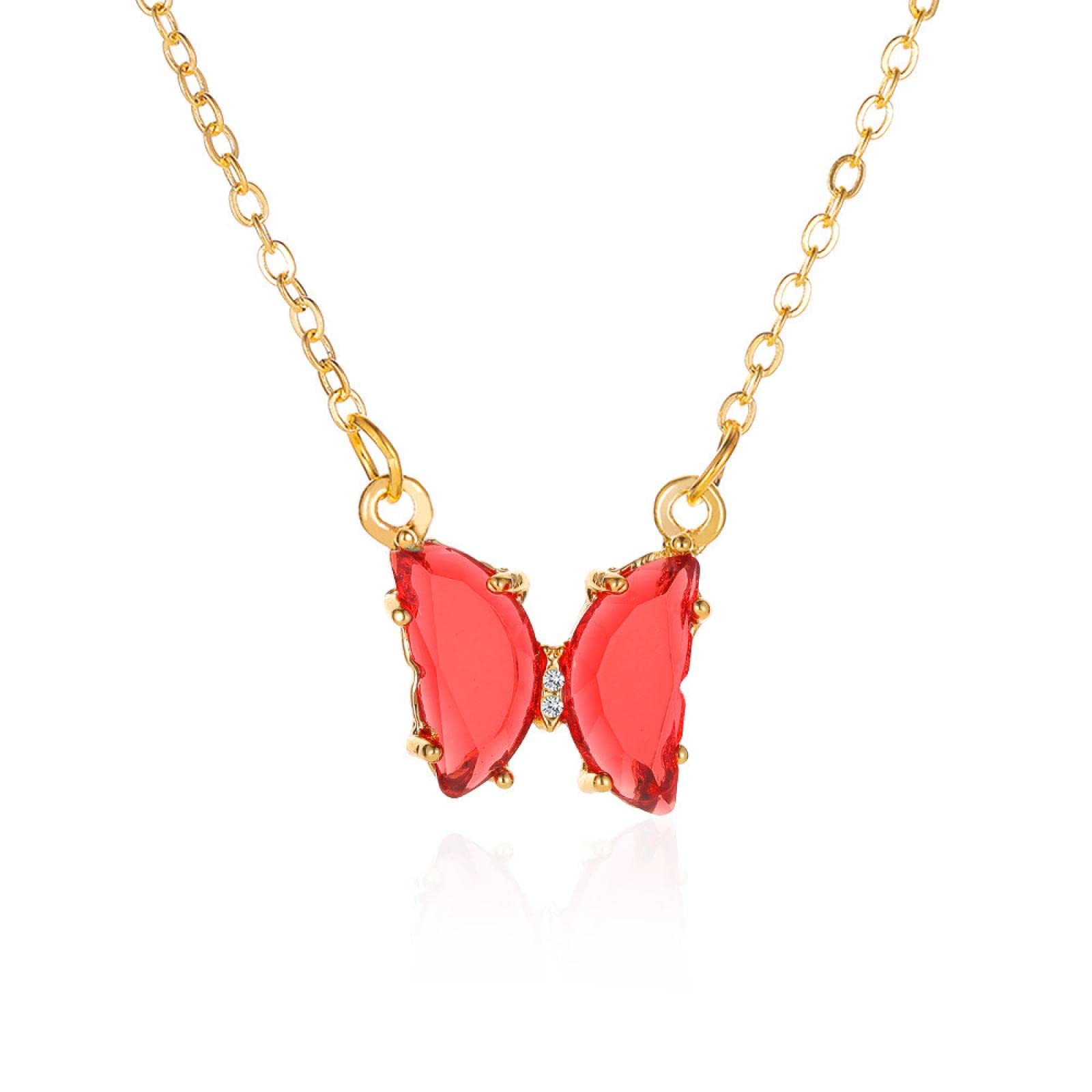 Collar de Cadena con Colgante Redondo de Cristal Brillante, Gargantilla de para Mujeres, Gargantilla Elegante, joyería para niñas (Azul a)