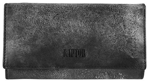 Preisvergleich Produktbild Raptor Damen - Geldbörse Echtleder Druckknopfverschluss 19x10cm RA40044