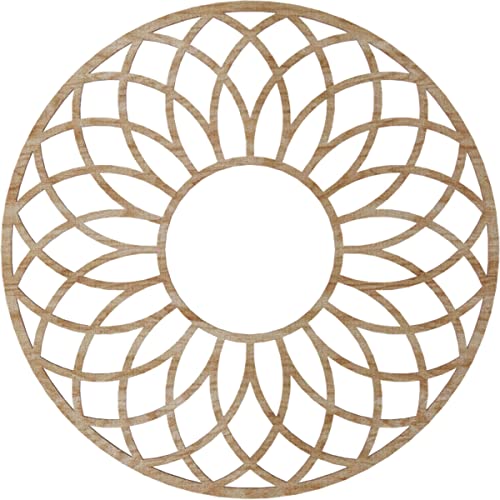 Image of Ekena Millwork 22 inchOD x 7 1 /2 inchID x 3 /8 inchT Cannes Wood Fretwork Pierced Ceiling Medallion, Red Oak