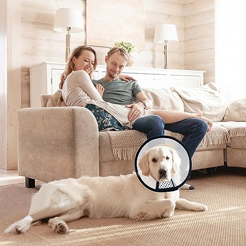 Mesybveo 2 Stück Schutzhalsbänder für Hunde und Katze, verstellbare Kegelform, Elisabethanisches Hundehalsband aus Kunststoff, Beißschutz