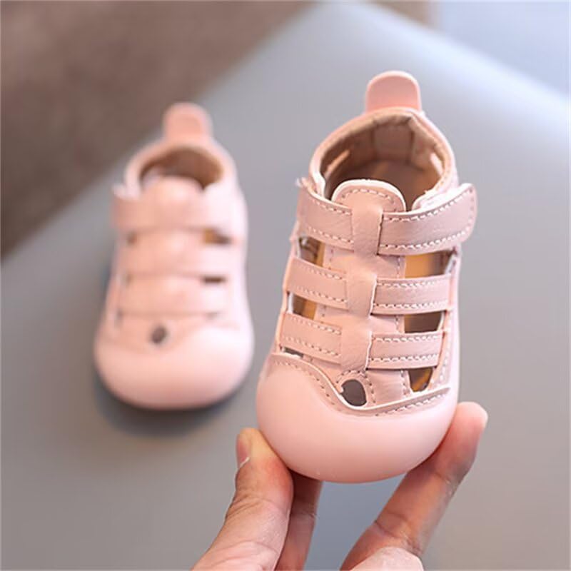 Zonkacen Baby Boy Girl Breathable Anti Skid Casual Summer Sandals for Outdoor Sport Athletic Home House School Playing Walk Vacation Pink Infant 4