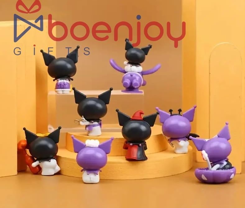 Image of Gifts- Hello Kitty Kuromi Action Figure Toys for Dashboard, Study Table, Office Desk Decoration - Gift for Fans and Collectors| Multicolor 8 pcs