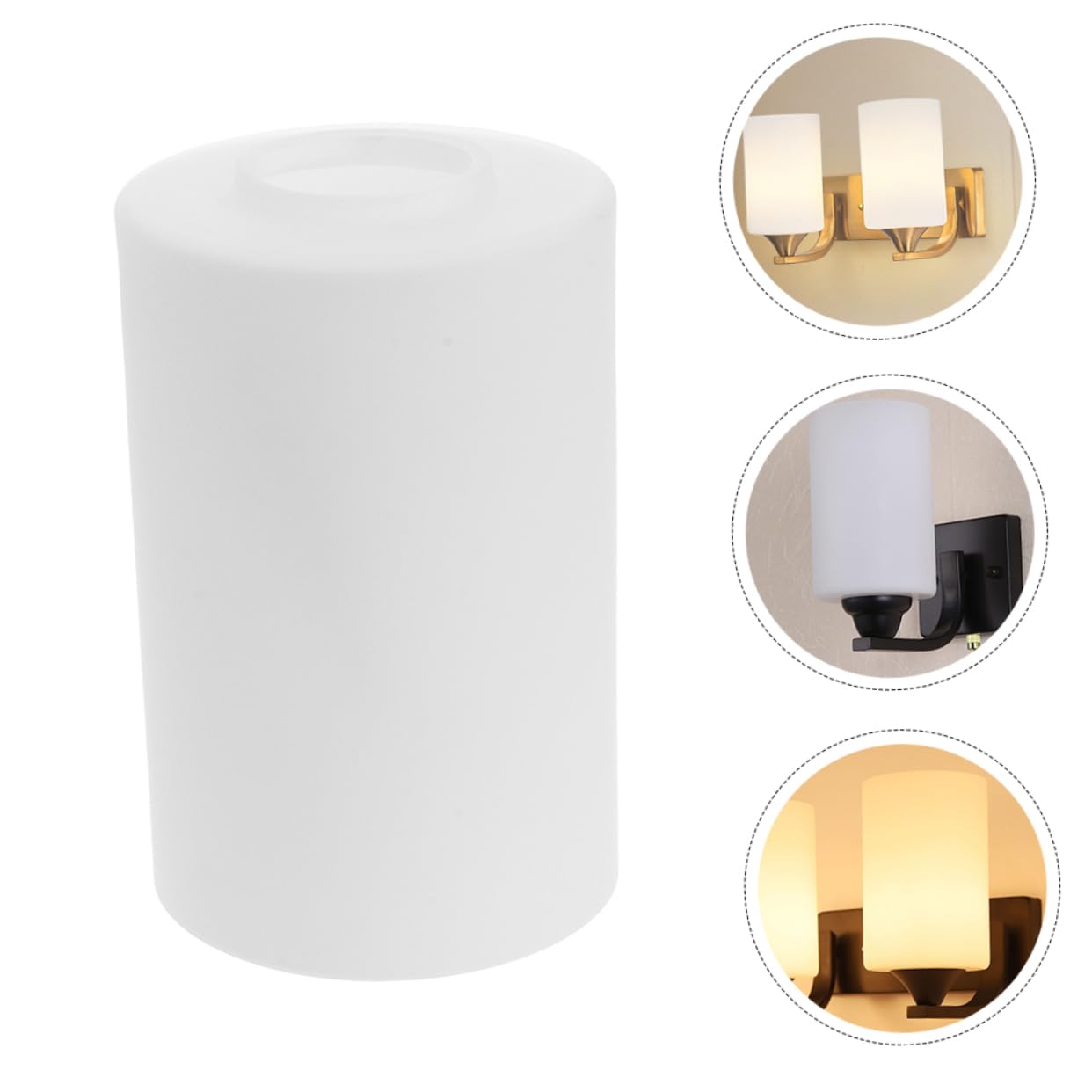 SHINEOFI Abat-jour en Verre Laiteux E27 pour Lampe Murale Suspendre, Design Cylindrique Élégant Adapté pour Chambre et Couloir, Éclairage Décoratif Solide