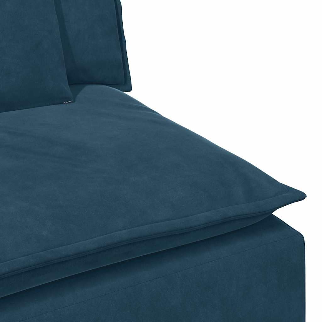 Modułowa sofa z poduszką, niebieska, 3-częściowa sofa narożna, zestaw wypoczynkowy z tapicerowanym narożnikiem, elastyczna rozbudowa, do salonu, lounge, kina domowego, element siedziska