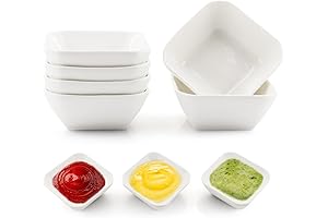 Ultra-Strong 3 Oz 6 Pack Ceramic Dip Bowls Set, Mini Bowl Soy...
