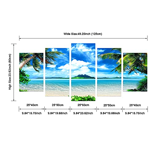 Pyradecor-Modern-5-Panels-Blue-Sea-Beach-Pictures-Paintings-on-Canvas-Wall-Art-Stretched-Contemporary-Landscape-Ocean-Canvas-Prints-Artwork-for-Bedroom-Home-Decorations Pyradecor Modern 5 Panels Blue Sea Beach Pictures Paintings on Canvas Wall Art Stretched Contemporary Landscape Ocean Canvas Prints Artwork for Bedroom Home Decorations