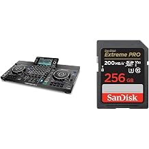 Denon DJ SC LIVE 4 - Standalone DJ Controller, 4-Channel Mixer, Amazon Music Unlimited Streaming & SanDisk 256GB Extreme PRO SDXC card + RescuePRO Deluxe, up to 200MB/s, UHS-I, Class 10, U3, V30