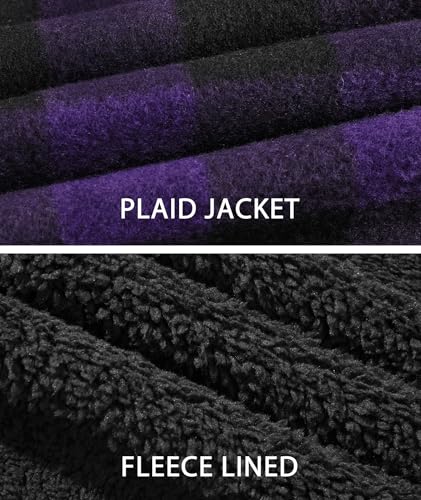 Image of GEEK LIGHTING Boys Flannel Jacket Sherpa Lined Hoodies Zip Up Fleece Plaid Shirt Jackets Winter Outdoor Coat Warm