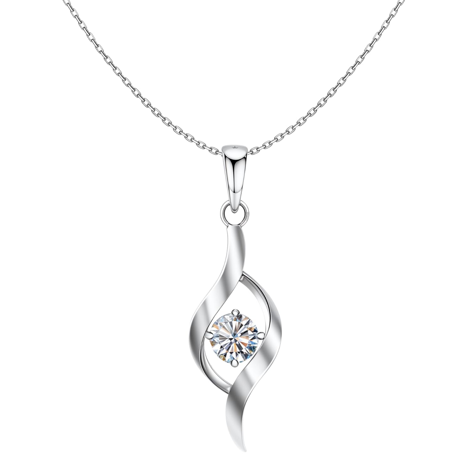 highspark 925 Silver Classic Dew Drop Solitaire Pendant & Chain| 92.5 Sterling Silver and Diamond like Brilliance Sparkling Zirconia | Lovely Gift - Studded Dew Drop-picture-10