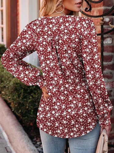 BETTE BOUTIK Long Sleeve Shirts for Women Fall Tops Dressy Blouses Crewneck Tunic Tops for Leggings S-3XL