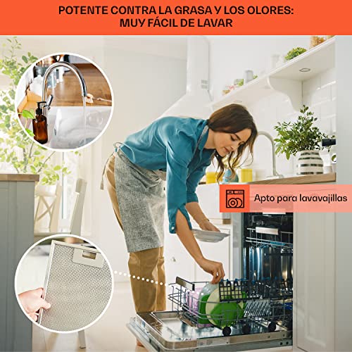 Klarstein-Aurora-Campana-Extractora-90-cm-Extractor-Cocina-con-Ventilador-Campanas-Extractoras-con-Filtro-Carbon-Antigrasa-Flujo-de-Aire-de-563mh-Luces-LED-RGB-Eficiencia-Energetica-Clase-A