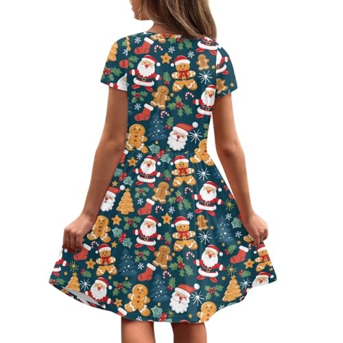 Image of Short Sleeve Dress for Girls with Pockets Cute Toddler Girl Clothes Summer 2-12