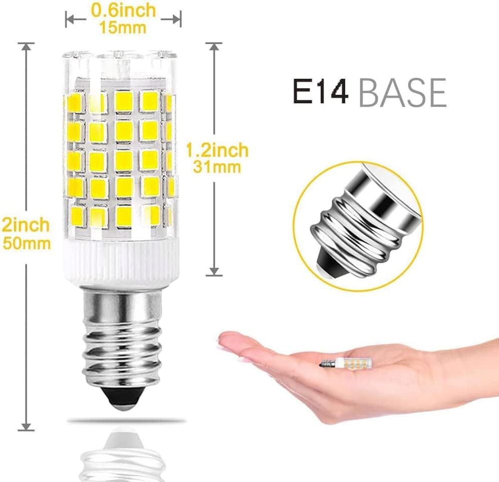 Miniatura 2 de Bombilla LED E14 Bombilla LED equivalente a bombilla incandescente de 40 W, reemplazo de base europea T3T4 omnidireccional, luz blanca diurna 6000 K