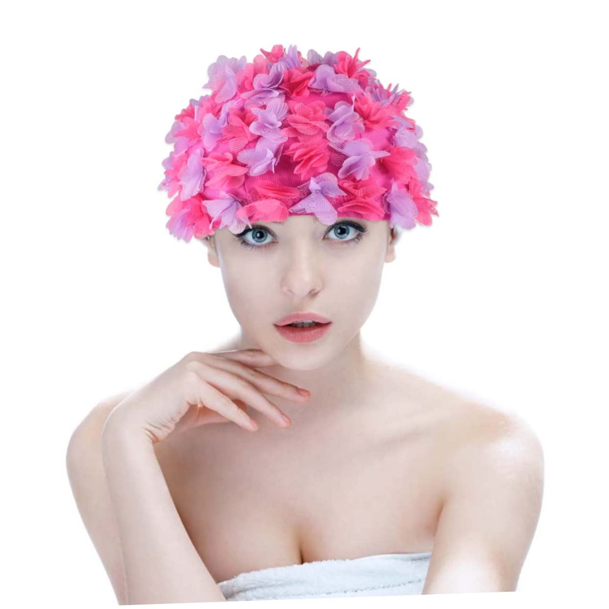 Gorros De Natación para Niñas Gorros De Natación para Niñas Gorro De Baño para Niñas Y Mujeres Gorro De Baño Transpirable 2 Uds
