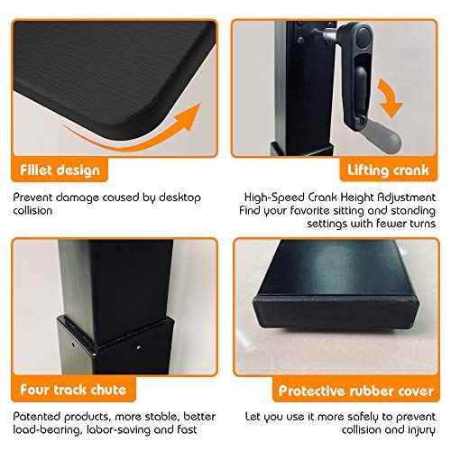 Balee Overbed Bedside Table Desk Crank Adjustable Height Laptop Computer Heavy-Duty Desk Multi-Purpose Portable Rolling Cafe Table