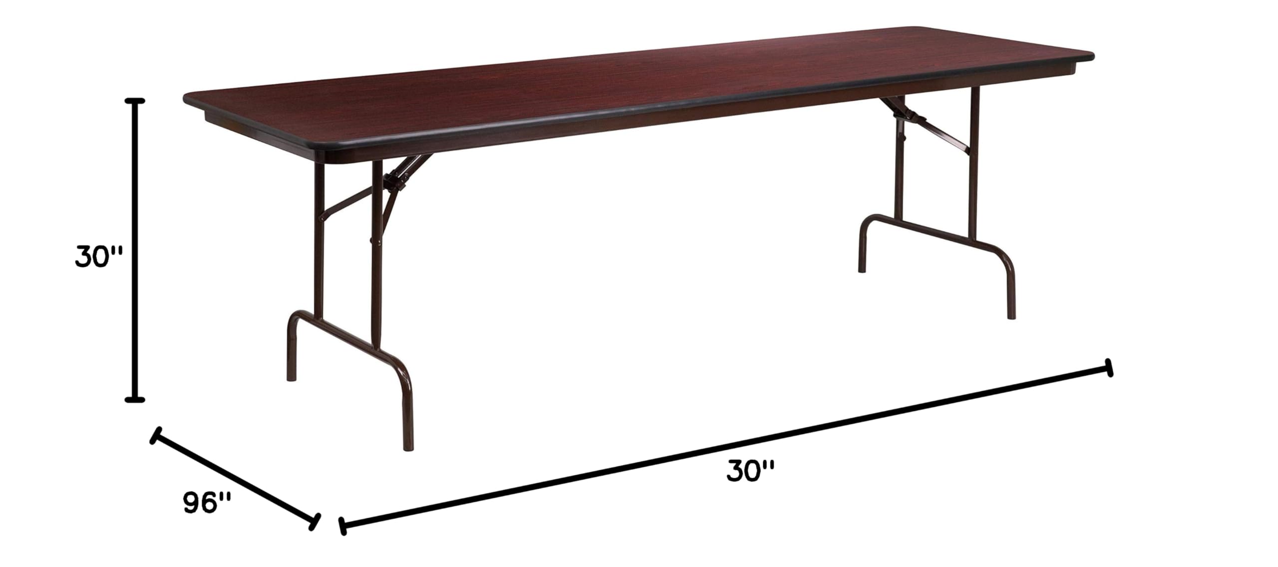 Flash Furniture 8-Foot High Pressure Mahogany Laminate Folding Banquet Table | Durable Construction Commercial Use product thumbnail 5