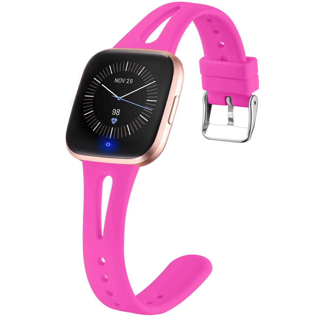 Ouwegaga Slim Bands Multi Colors Compatible for Fitbit Versa 2/Fitbit Versa/Lite Silicone Wristbands for Women Men Small Large