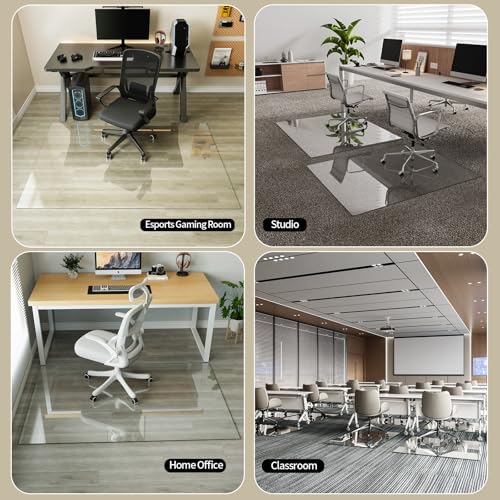 Image of Koonmi 46 inch x 55 inch Office Chair Mat for Hardwood Floors & Carpets