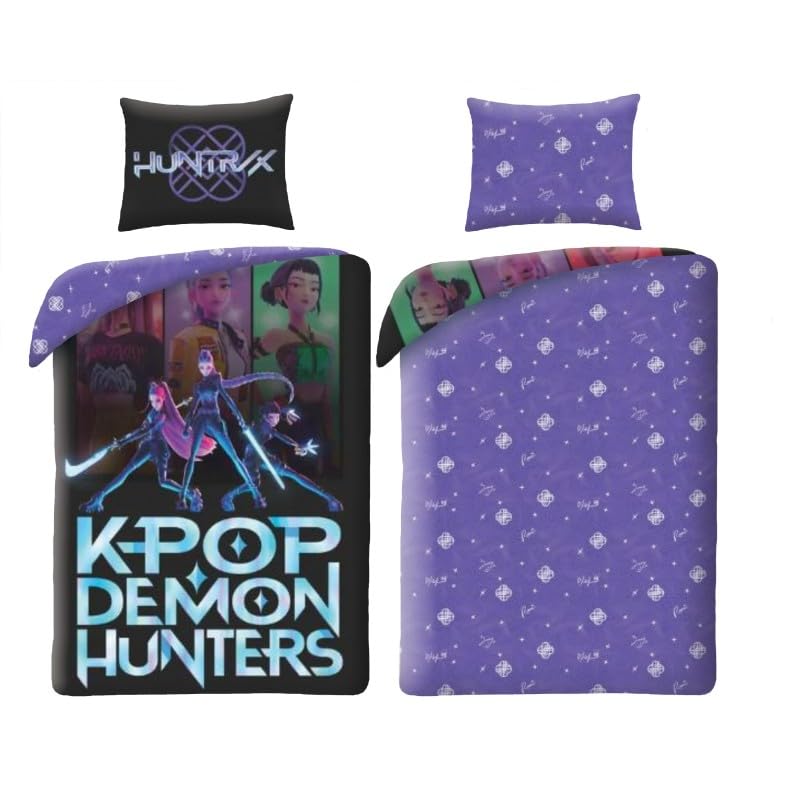 Juego de cama K-Pop Demon Hunters Rumi Mira y Zoey – Funda nórdica de 140 x 200 cm...