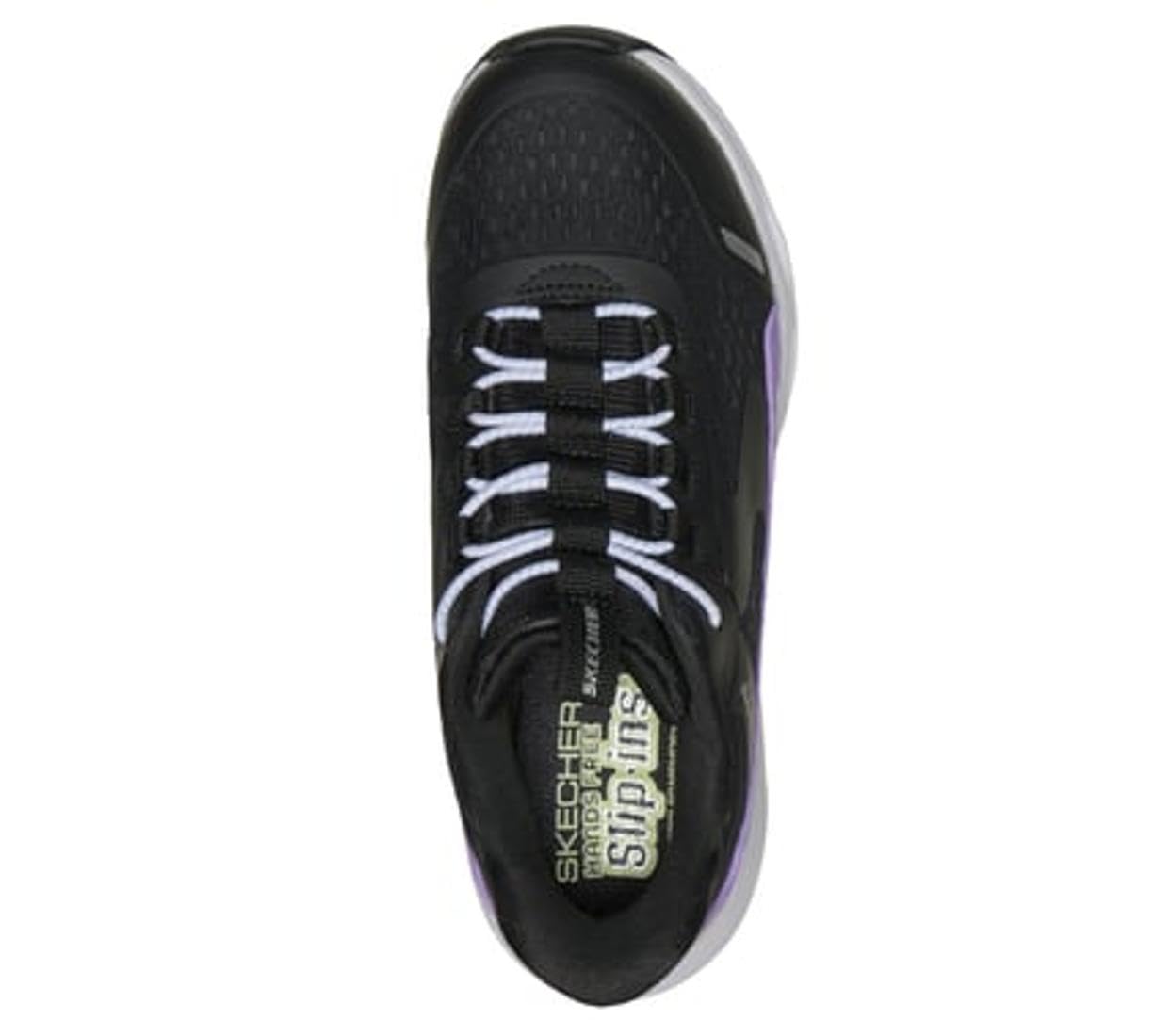Skechers Mädchen Glide-Step + Vista Lane Slip-InTurnschuhe, Black Synthetic/Purple Trim, 27 EU – Ansicht 3