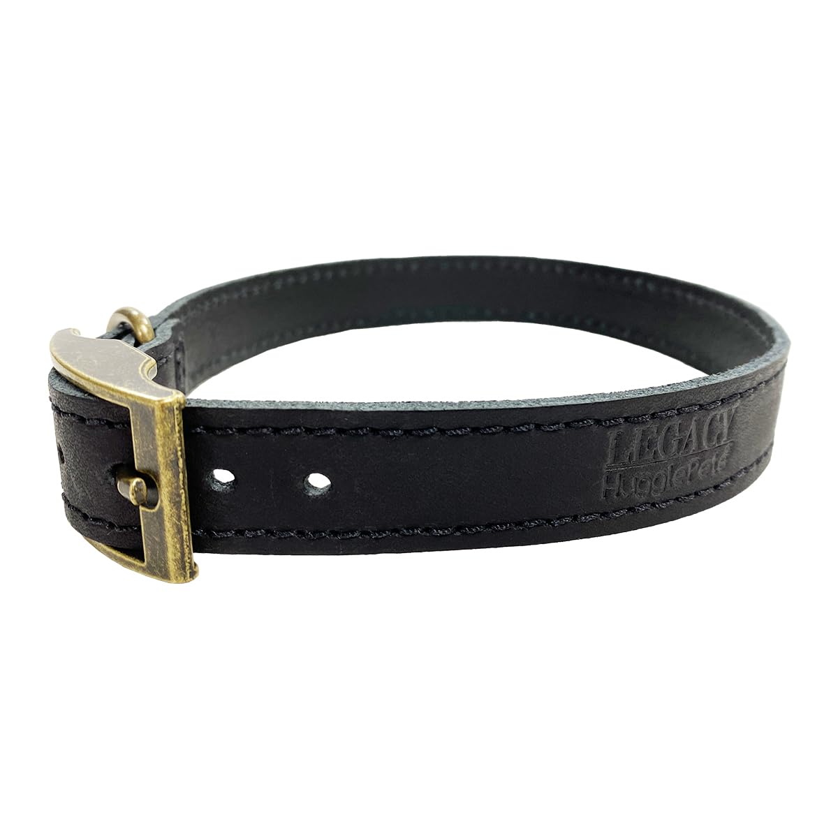 HugglePets Leather Dog Collar and Lead Set Legacy British Handmade Leather (Black, Extra Small 25-30cm), Extra Small 25 - 30cm - Image 2