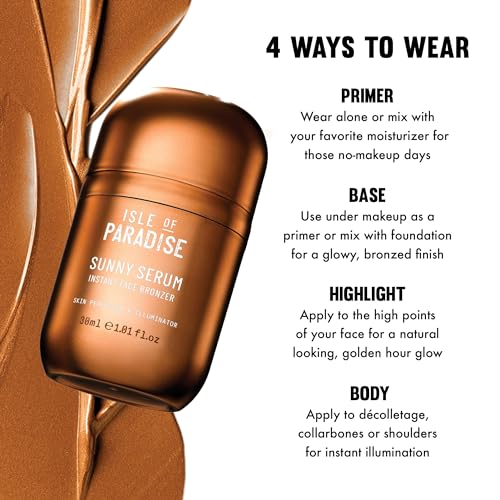 Isle of Paradise Sunny Serum, Skin Perfecting and Illuminating Instant Face Bronzer - Image 5