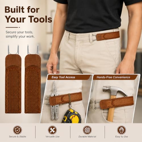 Image of Buckleless Elastic Belt | Invisible No-Buckle Stretch Belt with Metal Hooks for Men & Women | Adjustable Lazy Waistband for Jeans and Trousers (1 PAIR)
