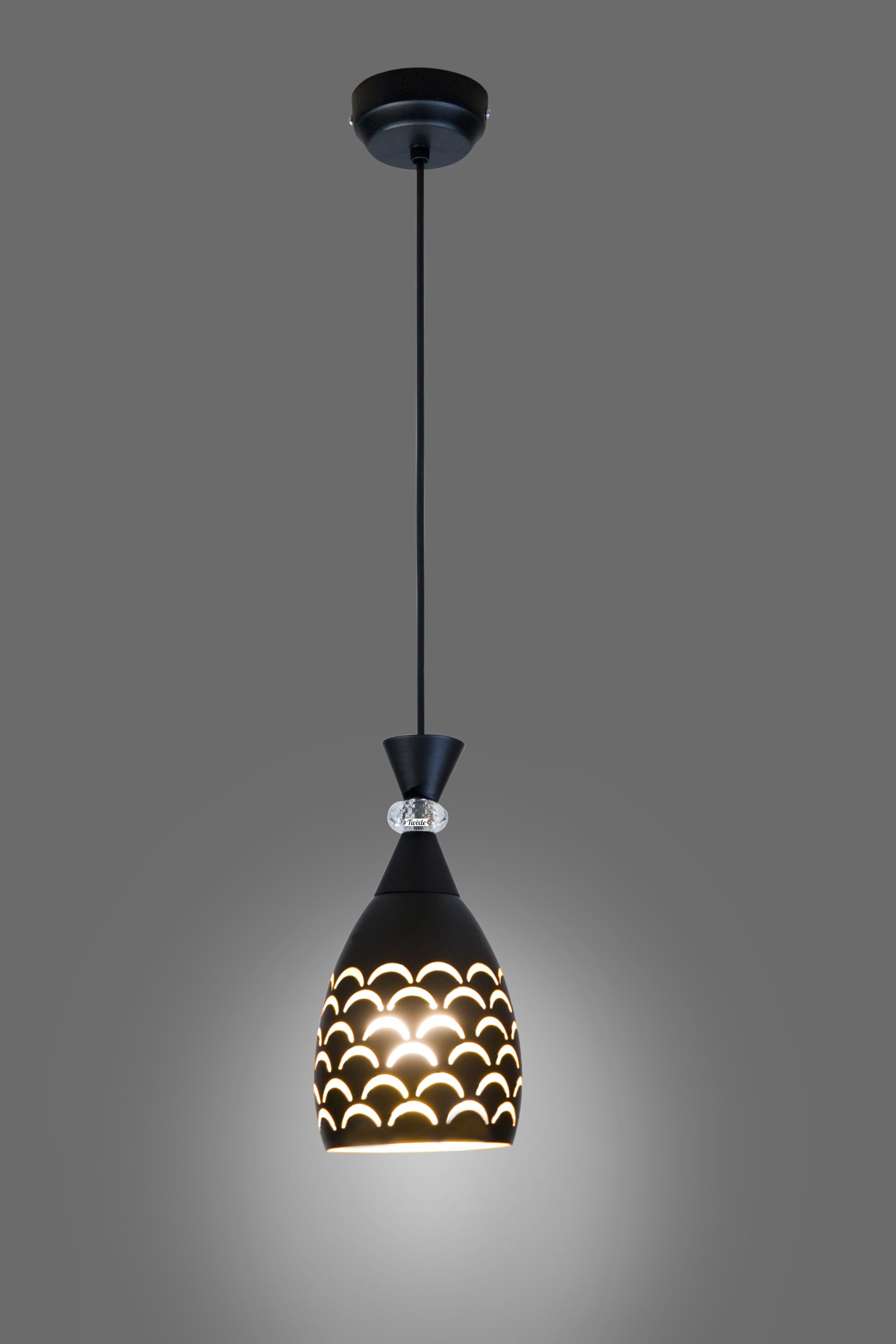 RBSK Smart 3 Lamp Round Cluster Decorative Hanging Pendant Ceiling Lamp, Black, Aluminium, Half Moon Design, for Living Rooms, Dining Halls, Bedrooms, Kitchens,Hotel, Restaurant (WITHOUT BULB, 1, Set)-image-46
