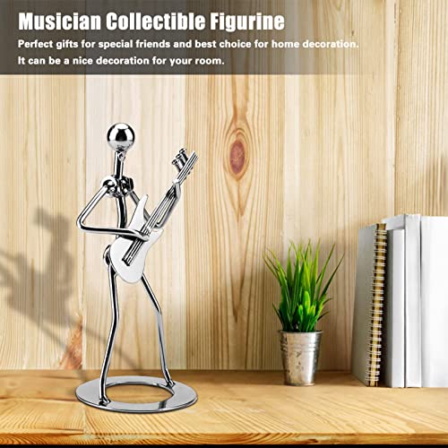 Estatua decorativa moderna de músico en hierro negro miniatura 2