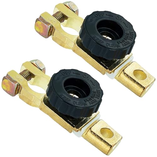 2 Stück Batterie Trennschalter 12V 24V,Batterietrennschalter 12V, Batterie Schalter, Autobatterie Trennschalter Batterieschalter für PKW, Transporter, Schiffe, Wohnmobile(Schwarz)